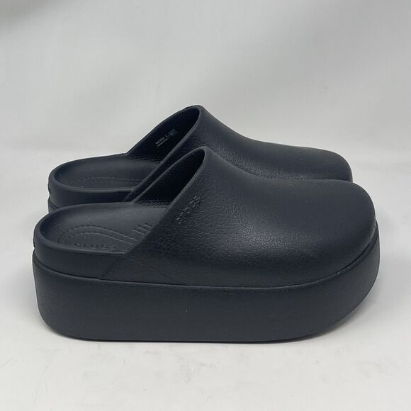 Crocs Dylan Platform Clogs Womens 6 Black Comfort Modern Chic Textured - Picture 3 of 14